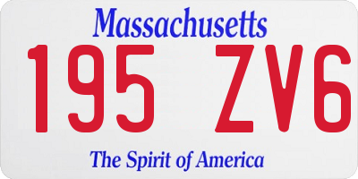MA license plate 195ZV6