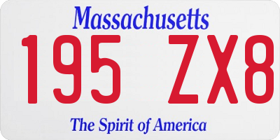MA license plate 195ZX8