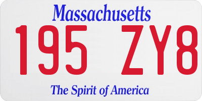 MA license plate 195ZY8