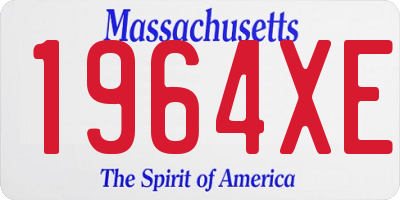 MA license plate 1964XE