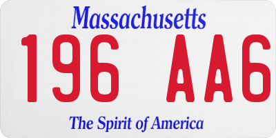 MA license plate 196AA6