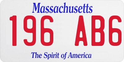 MA license plate 196AB6