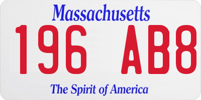 MA license plate 196AB8