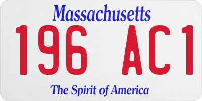 MA license plate 196AC1