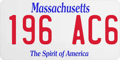 MA license plate 196AC6