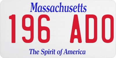 MA license plate 196AD0
