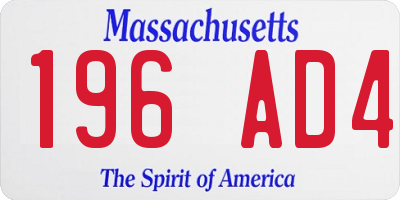 MA license plate 196AD4