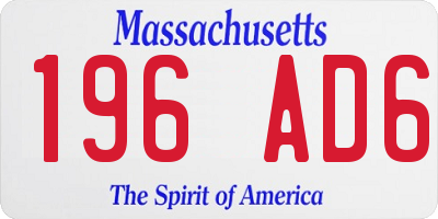 MA license plate 196AD6