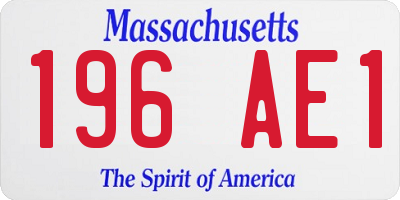 MA license plate 196AE1