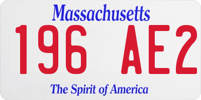 MA license plate 196AE2