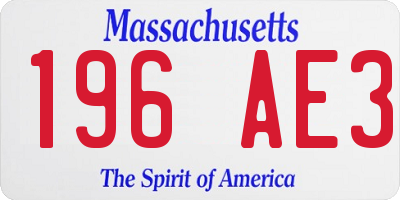 MA license plate 196AE3