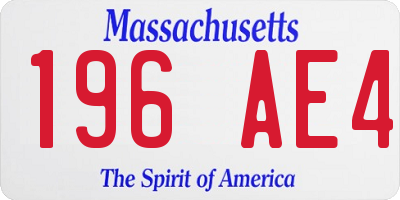 MA license plate 196AE4
