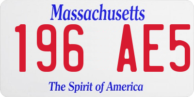 MA license plate 196AE5
