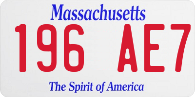 MA license plate 196AE7