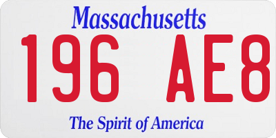 MA license plate 196AE8
