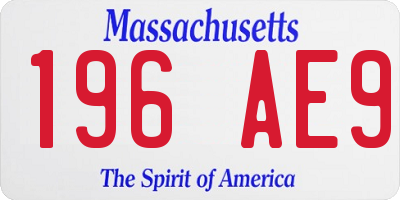 MA license plate 196AE9