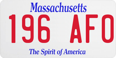 MA license plate 196AF0