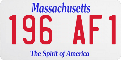 MA license plate 196AF1