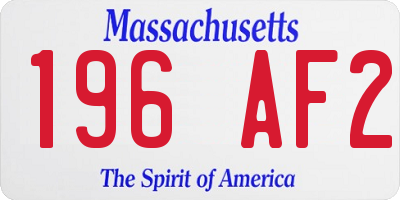 MA license plate 196AF2