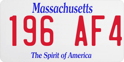 MA license plate 196AF4