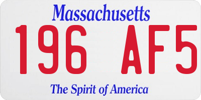 MA license plate 196AF5