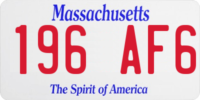 MA license plate 196AF6