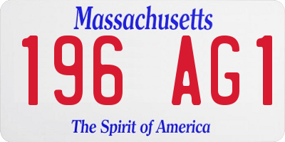 MA license plate 196AG1