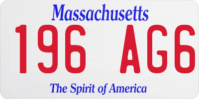 MA license plate 196AG6