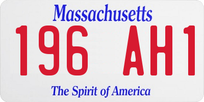 MA license plate 196AH1