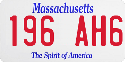 MA license plate 196AH6