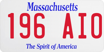 MA license plate 196AI0