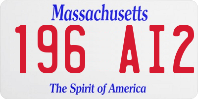 MA license plate 196AI2