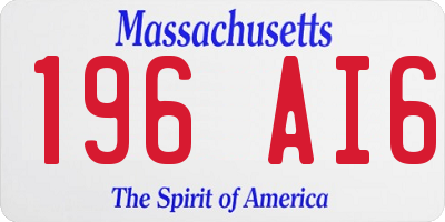 MA license plate 196AI6
