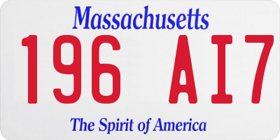 MA license plate 196AI7