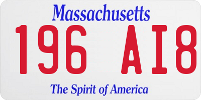 MA license plate 196AI8