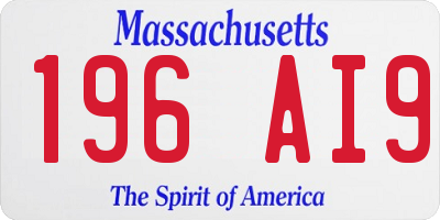 MA license plate 196AI9