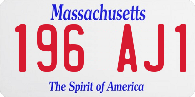 MA license plate 196AJ1