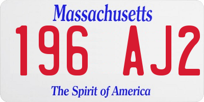 MA license plate 196AJ2