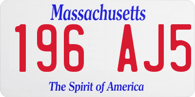 MA license plate 196AJ5