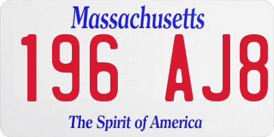 MA license plate 196AJ8