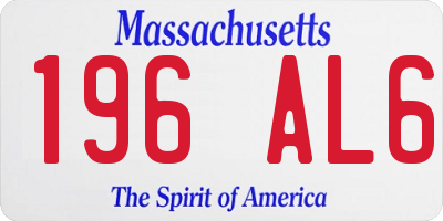 MA license plate 196AL6