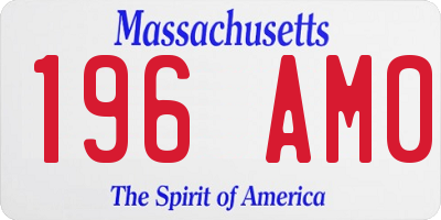 MA license plate 196AM0