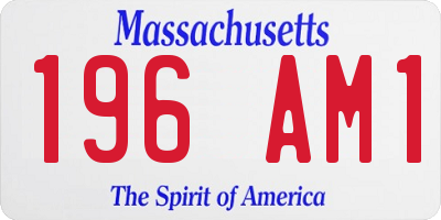 MA license plate 196AM1
