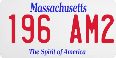 MA license plate 196AM2
