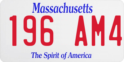 MA license plate 196AM4
