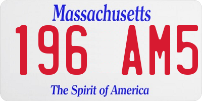 MA license plate 196AM5