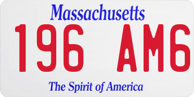 MA license plate 196AM6