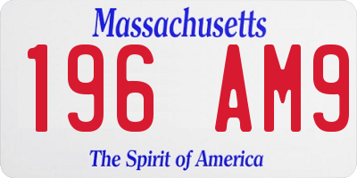 MA license plate 196AM9