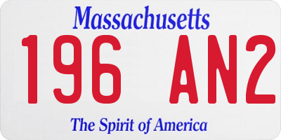 MA license plate 196AN2