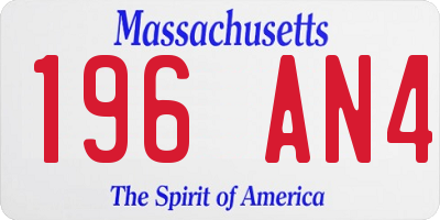 MA license plate 196AN4